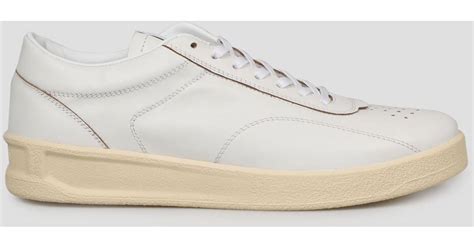 Jil Sander Leather Low Top Sneakers In White For Men Lyst