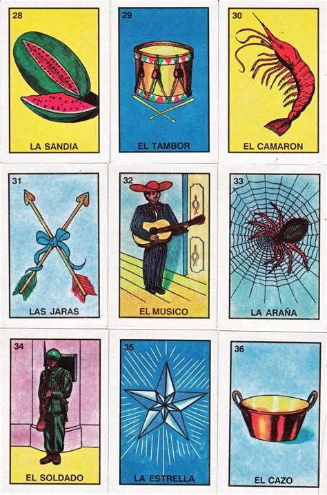 Mexican Loteria Cards Six Pages Of Different Cards Printable Artofit