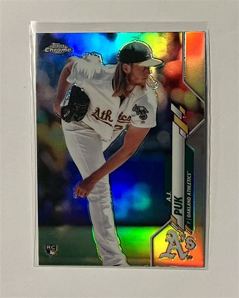 A J Puk Topps Chrome Refractor Rookie Card Athletics Rc Ebay