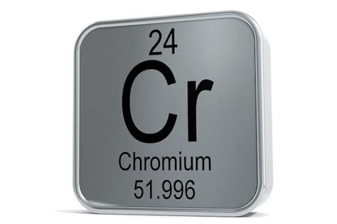 Premium Photo | Chromium element symbol on metal block