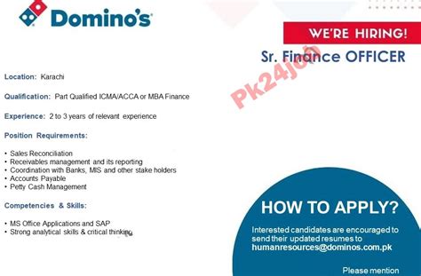 Dominos pizza Pakistan jobs - PK24job