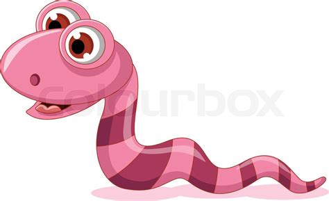 cute worm cartoon stock vector colourbox