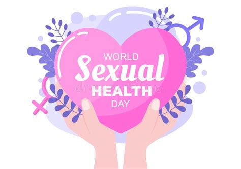 World Sexual Health Day Flyer Template Flat Cartoon Background Vector Illustration Stock Vector