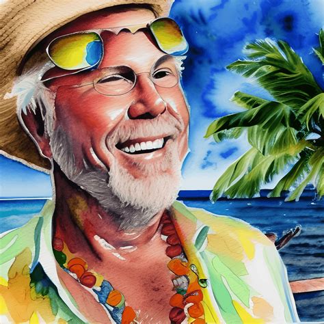 Gráfico Em Aquarela De Jimmy Buffett · Creative Fabrica