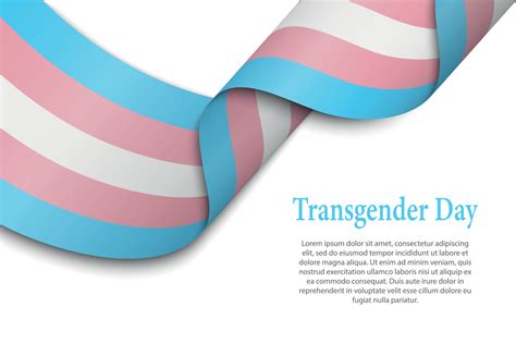 Waving ribbon or banner with Transgender pride flag 11177018 Vector Art ...