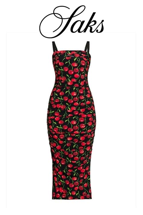 Dolce Gabbana Cherry Print Midi Dress Printed Midi Dress Dolce And