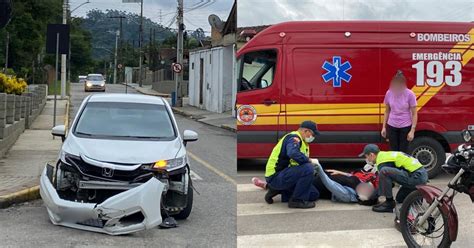 Mulher fica ferida após acidente entre carro e moto no Rio Branco em