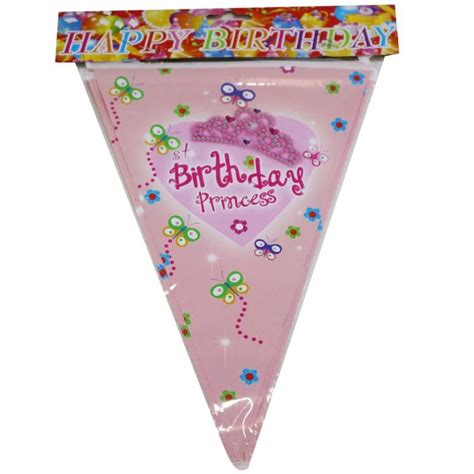 Birthday Princess Flag Banners 10 Pcs AB 70 Kourani Online