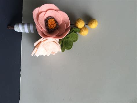 Felt Flower And Succulent Pins