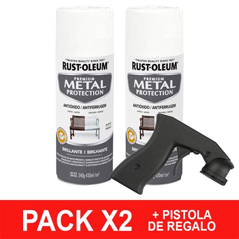 Ripley Pack Pintura Aerosol Rust Oleum Blanco Brillante Metal G X