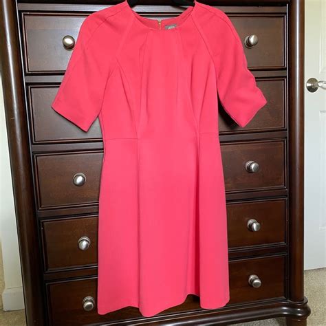 Vince Camuto Pink Stretch Crepe Fit And Flare Dress Gem