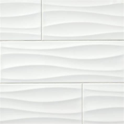 Blanco Waves Ceramic Wall Tile 8 X 24 In The Tile Shop Wall