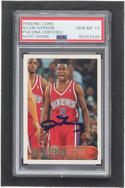 Allen Iverson Signed Topps Rc Psa Autograph Graded Psa