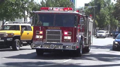 Sacramento Fire Department Engine 1 Responding Code 3 Lots Of Q And Horn