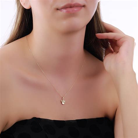 K Real Gold Guardian Angel Necklace For Women Elegant Gold Angel