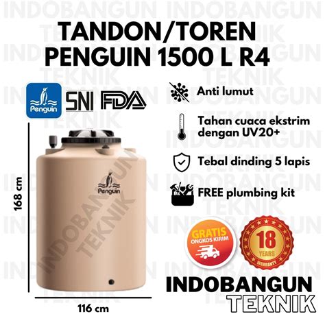 Jual Toren Air Tangki Air Tandon Air Penguin TB160 1550 Liter 1500