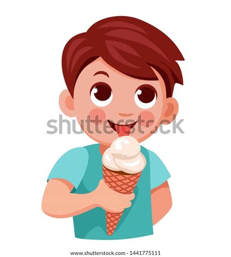 Boy Eating Ice Cream Waffle Cone Shutterstock