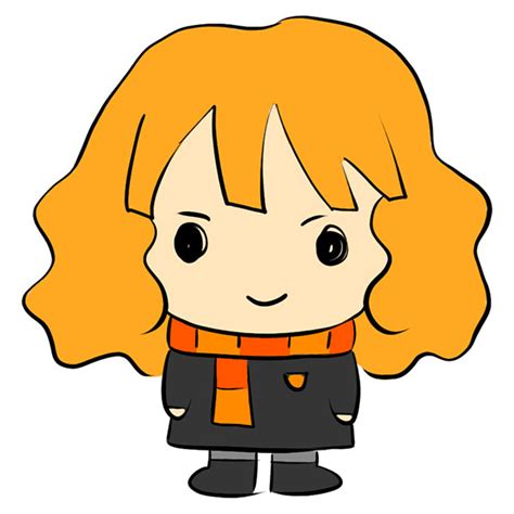 How To Draw Chibi Hermione Granger From Harry Potter Easy Step By Step