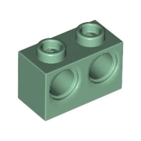 Lego Technic Brick Pin Holes X Sand Green