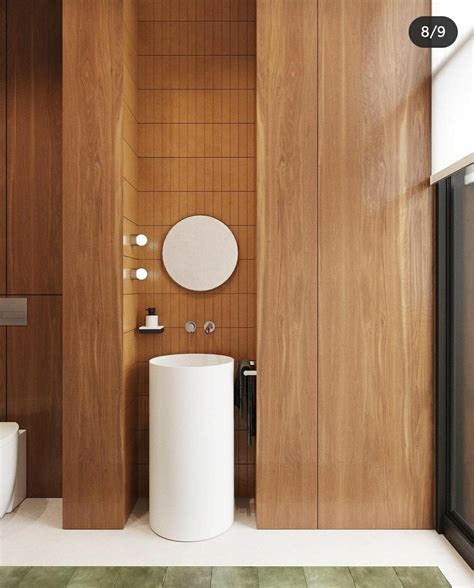 Small Washroom Design With Wood Paneling