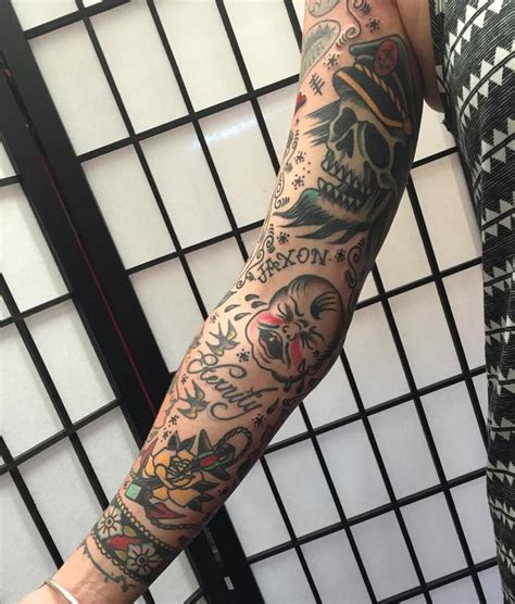 50 Traditional Tattoo Sleeve Designs You Need To See Traditional Tattoo Sleeve Tattoo Sleeve