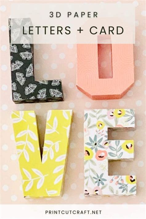 3d Paper Letters Print Cut Craft