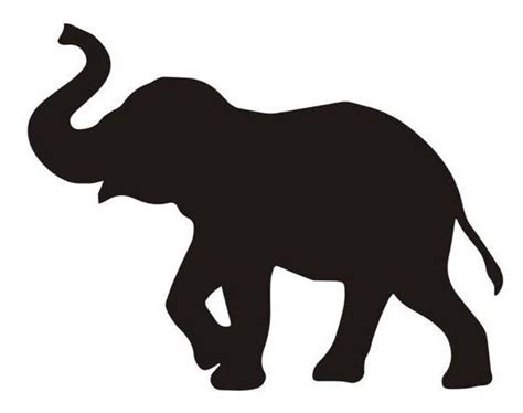 Elephant Silhouette On White Background