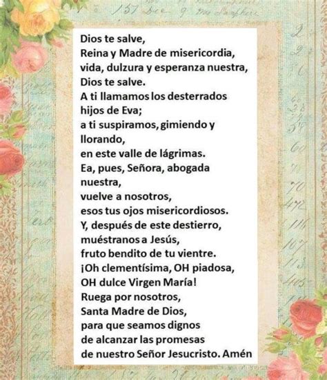 Dios Te Salve Reina Y Madre Oracion Salve Oraciones Catholic Prayers