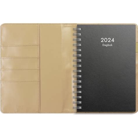 Burde 2024 Kalender Dagbok Alba beige konstläder Lomax se