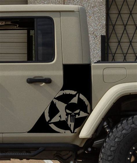 Punisher Military Star Decal for Jeep Gladiator – US PATRIOTS DESIGN