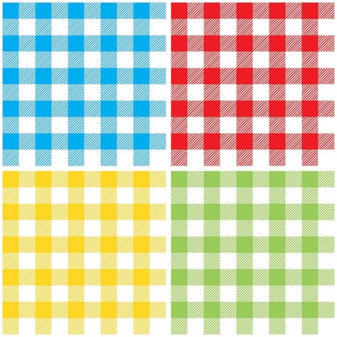 Premium Vector Set Checkered Colors Tablecloth Seamless Pattern