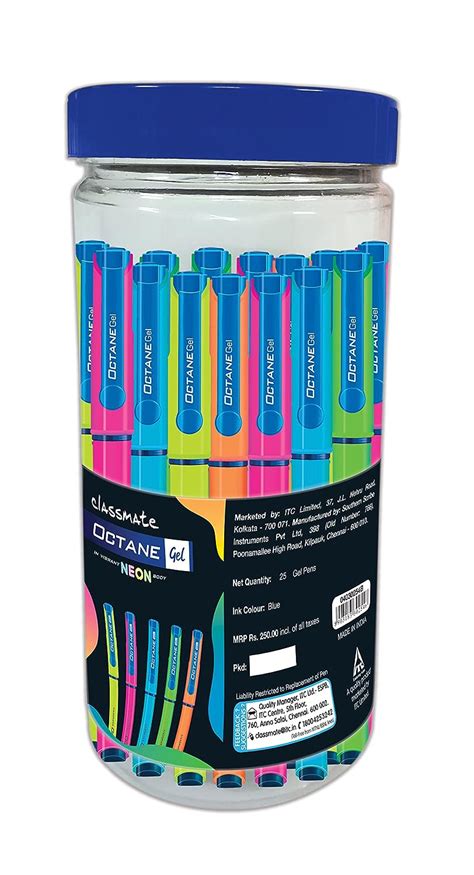 Classmate Octane Neon Blue Gel Pens Smooth Writing Pens Water