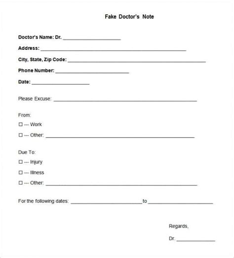 Doctor Visit Note Template