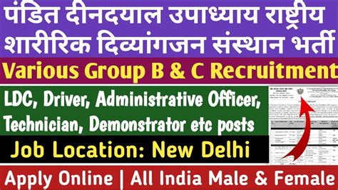 PDUNIPPD New Delhi Recruitment 2024 Various Group B C Vacancy All