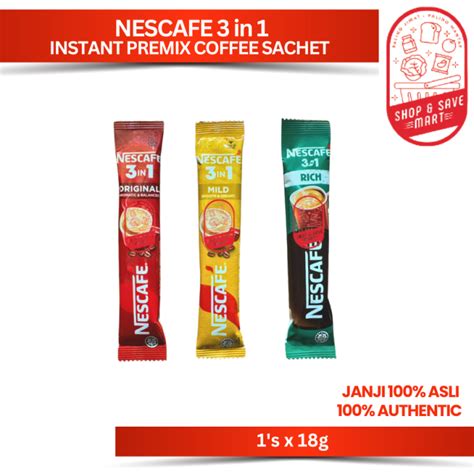 nescafe    original mild rich premix instant coffee sachet