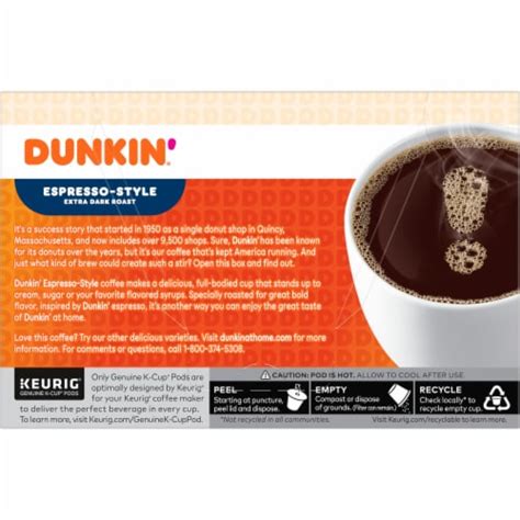 Dunkin® Extra Dark Roast Espresso Style K Cup Coffee Pods 37 Oz Kroger