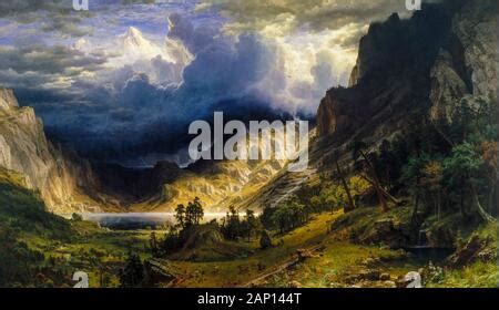 Albert Bierstadt A Storm In The Rocky Mountains Stock Photo Alamy