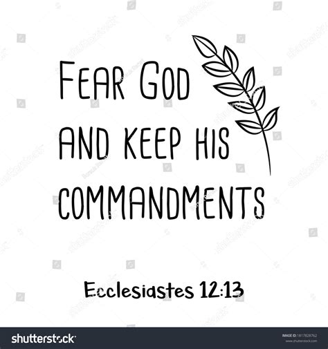 Fear God Keep His Commandments Bible Stock Vector Royalty Free