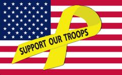 Support Our Troops - Yellow Ribbon Flag | G&M - Flags, Flagpoles, Signs, Banners