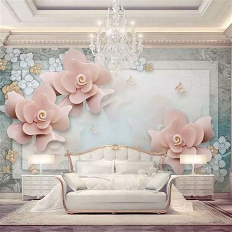 3D Embossed Look Jewelry Roses Wallpaper Mural Wallmur