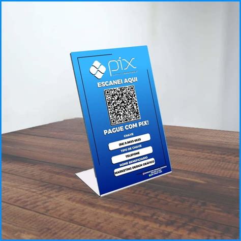 Placa Pix Qr Code Interativo Personalizável Display Mesa no Elo7