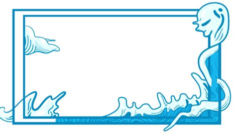 Sea Water Border Seawater Blue Frame Png Transparent Clipart Image