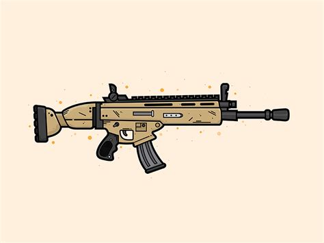 Scar Assault Rifle Illustration by Christine Wilde on Dribbble