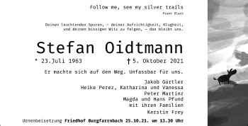 Traueranzeigen Von Stefan Oidtmann Trauer Nn De