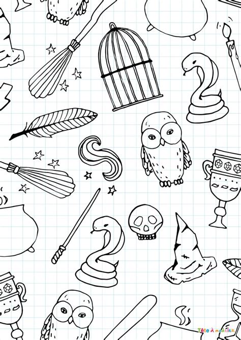 Coloriage De Motifs D Harry Potter T Te Modeler