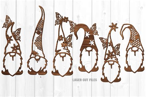 Garden Gnome Svg Bundle Glowforge Files Laser Cut Files Etsy