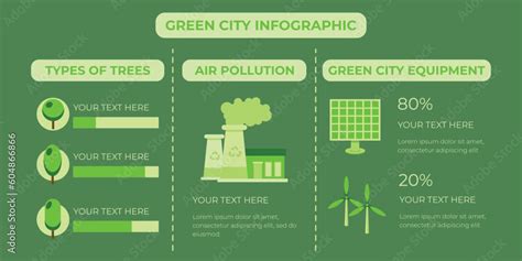 Green city infographic background. Environment green city infographic ...