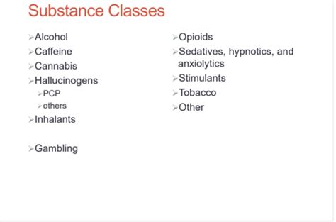 Substance Use Disorders Flashcards Quizlet