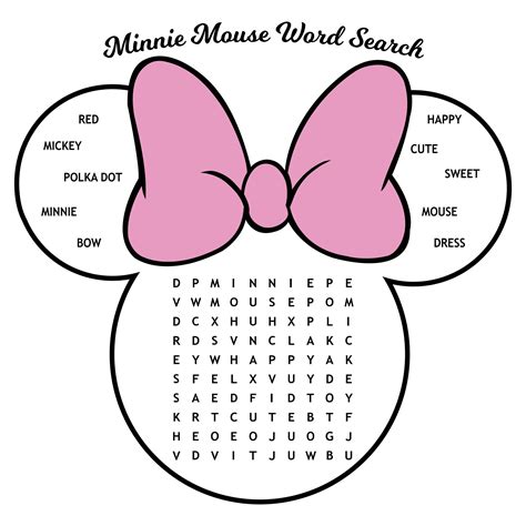 Best Images Of Minnie Mouse Word Search Printable Minnie Mouse Baby