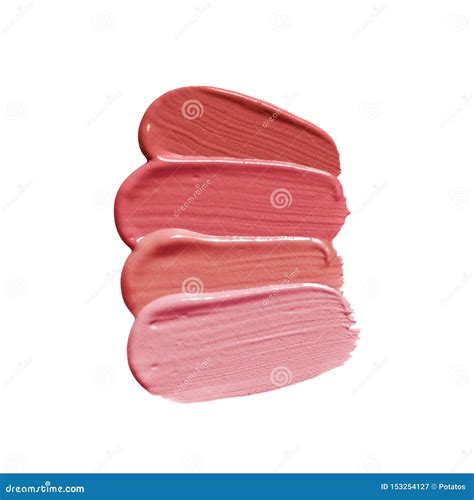 Lipstick Brush Strokes In Different Shades Of Pink Nude Color Makeup